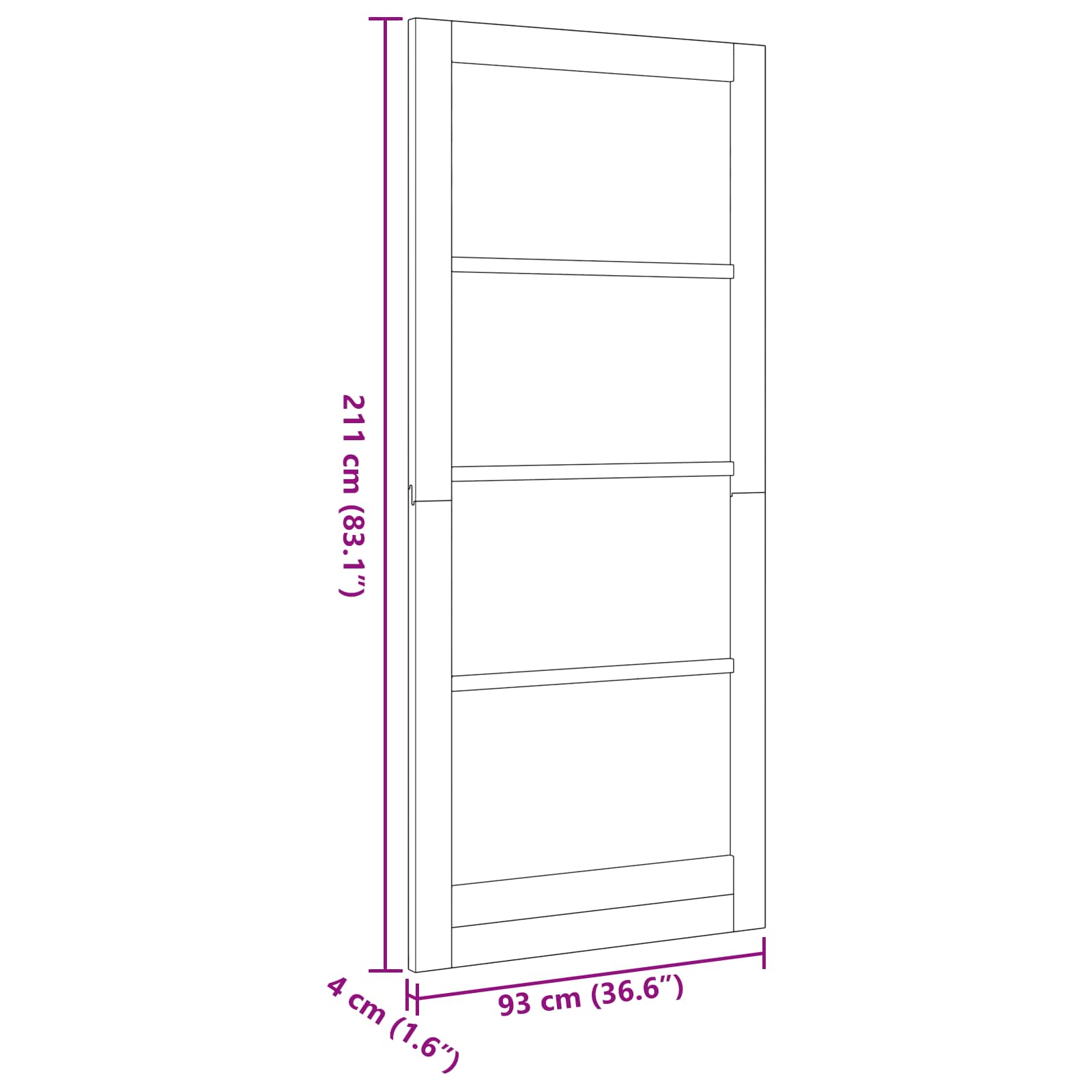 Unutarnja vrata Prirodna 93 x 211 cm Šperploča