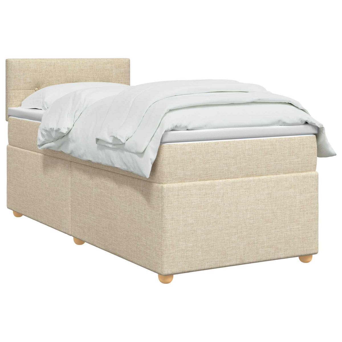 Boxspring krevet s madracem Krem 100 x 200 cm Tkanina 200 x 100 x 88 cm