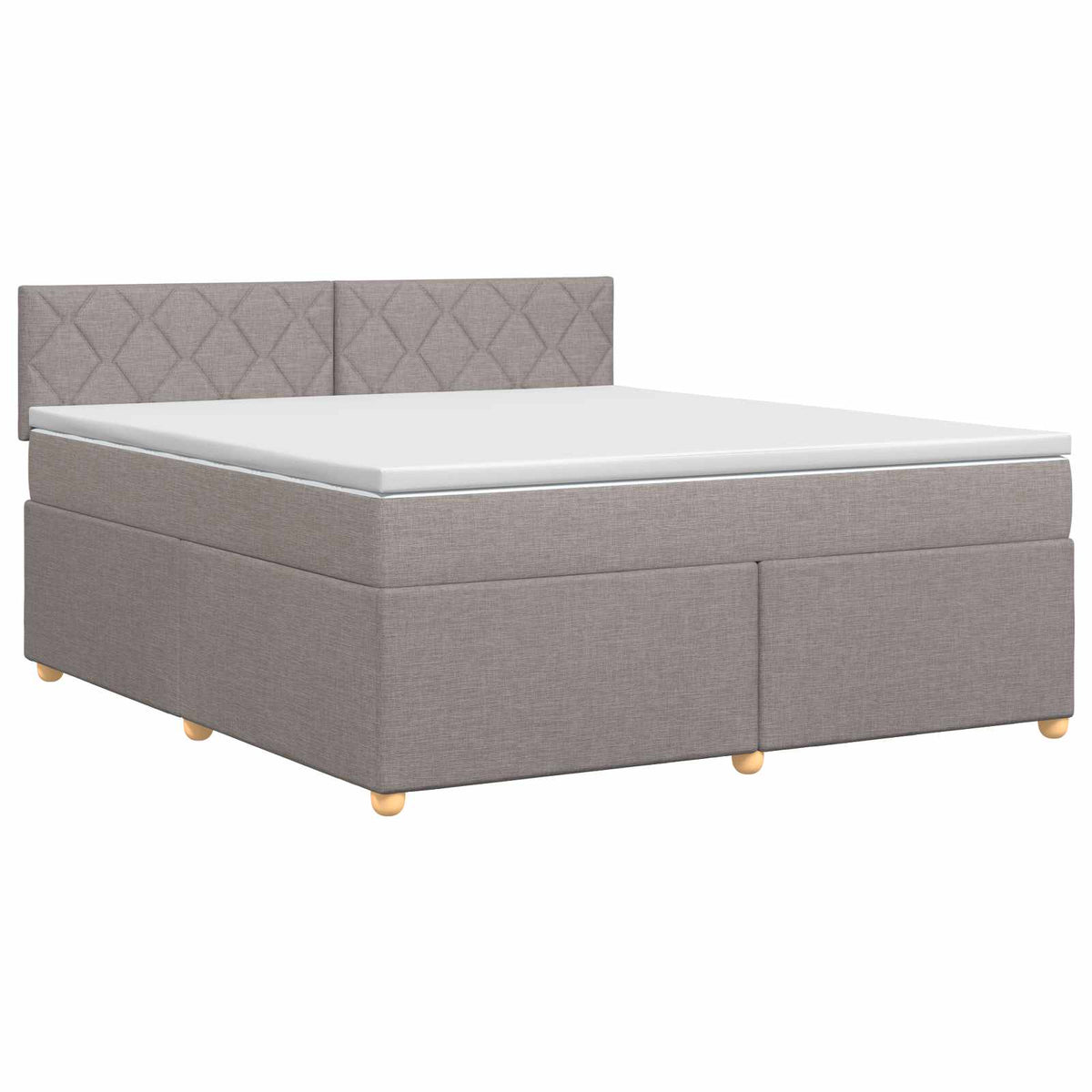 Boxspring krevet s madracem Sivosmeđa 160 x 200 cm Tkanina Smeđesiva 202 x 160 x 88 cm