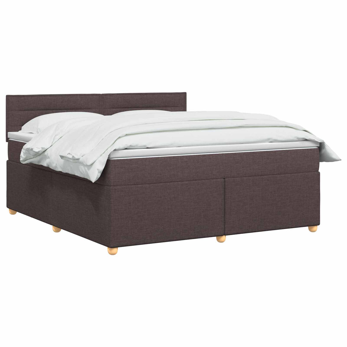 Boxspring krevet s madracem Tamno smeđa 180 x 200 cm Tkanina 202 x 182 x 88 cm
