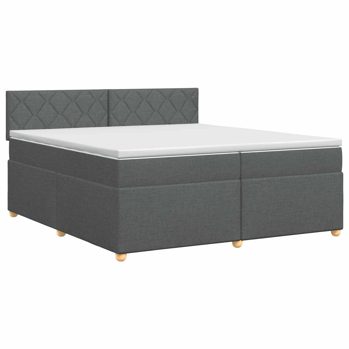 Boxspring krevet s madracem Tamnosiva 200 x 200 cm Tkanina 202 x 202 x 88 cm