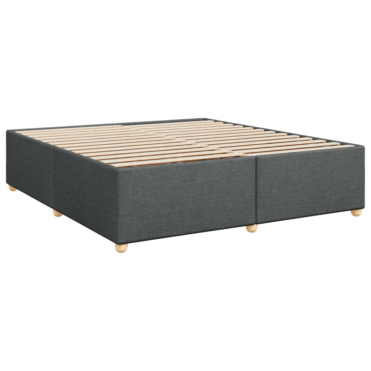 Boxspring krevet s madracem Tamnosiva 200 x 200 cm Tkanina 202 x 202 x 88 cm