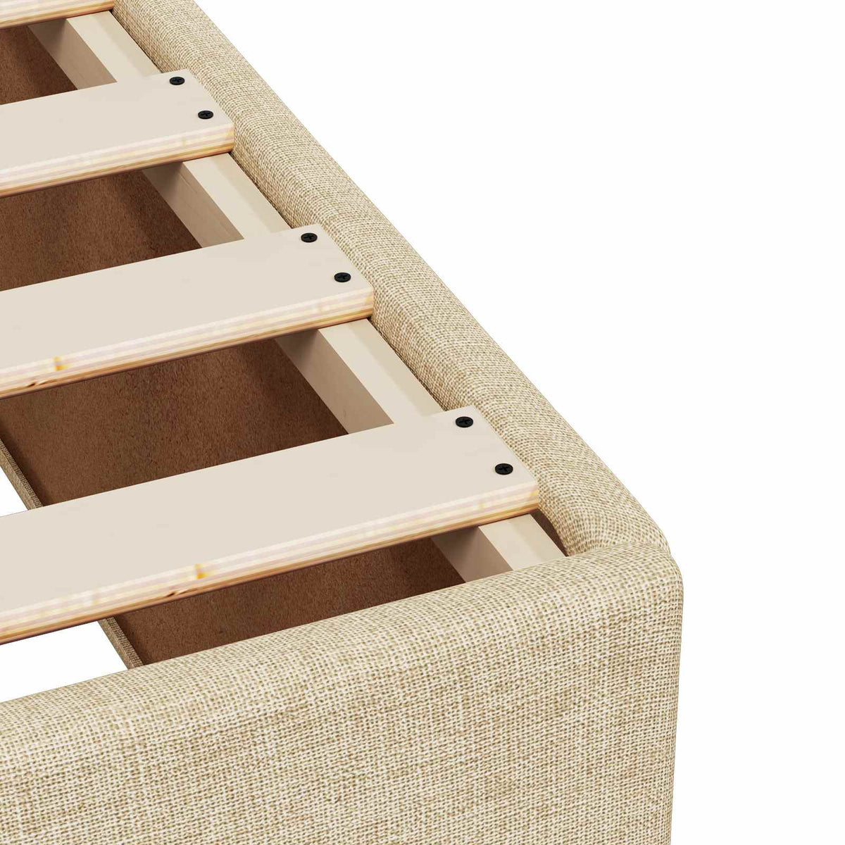 Boxspring krevet s madracem Krem 200 x 200 cm Tkanina 202 x 202 x 88 cm