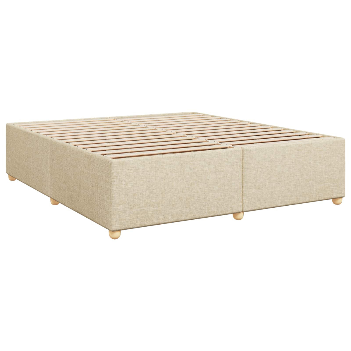Boxspring krevet s madracem Krem 200 x 200 cm Tkanina 202 x 202 x 88 cm