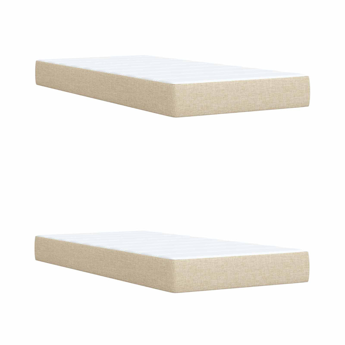 Boxspring krevet s madracem Krem 200 x 200 cm Tkanina 202 x 202 x 88 cm