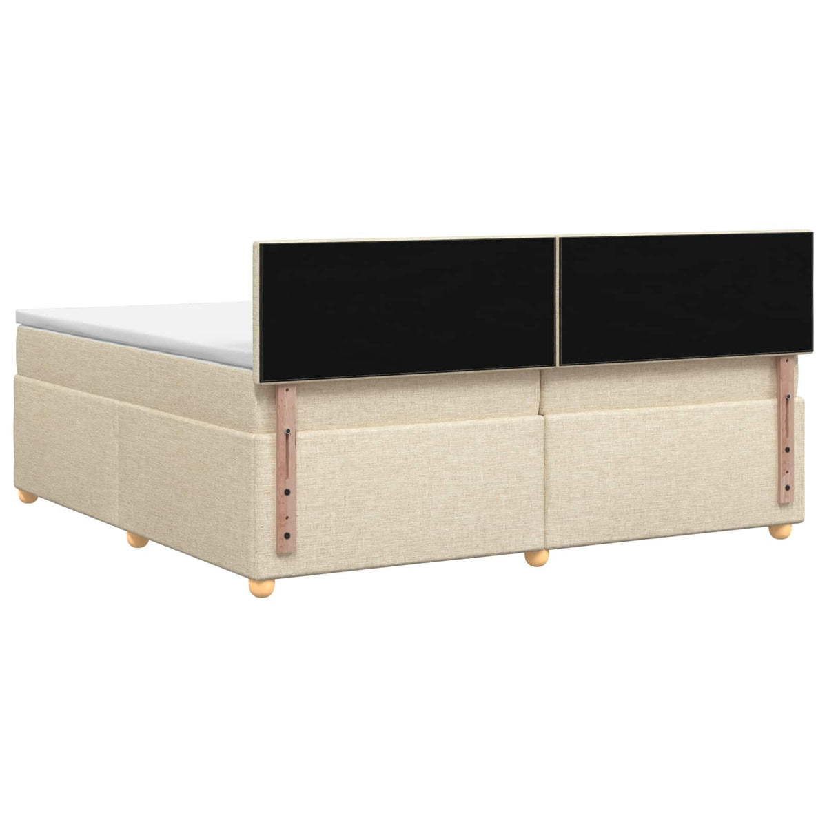 Boxspring krevet s madracem Krem 200 x 200 cm Tkanina 202 x 202 x 88 cm