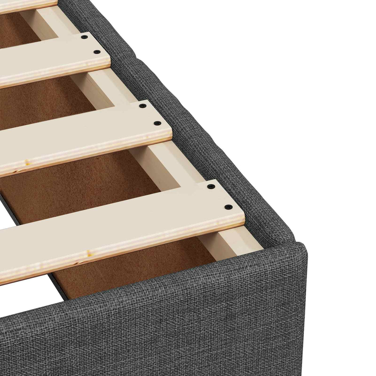 Boxspring krevet s madracem Tamnosiva 140 x 200 cm Tkanina 200 x 140 x 88 cm