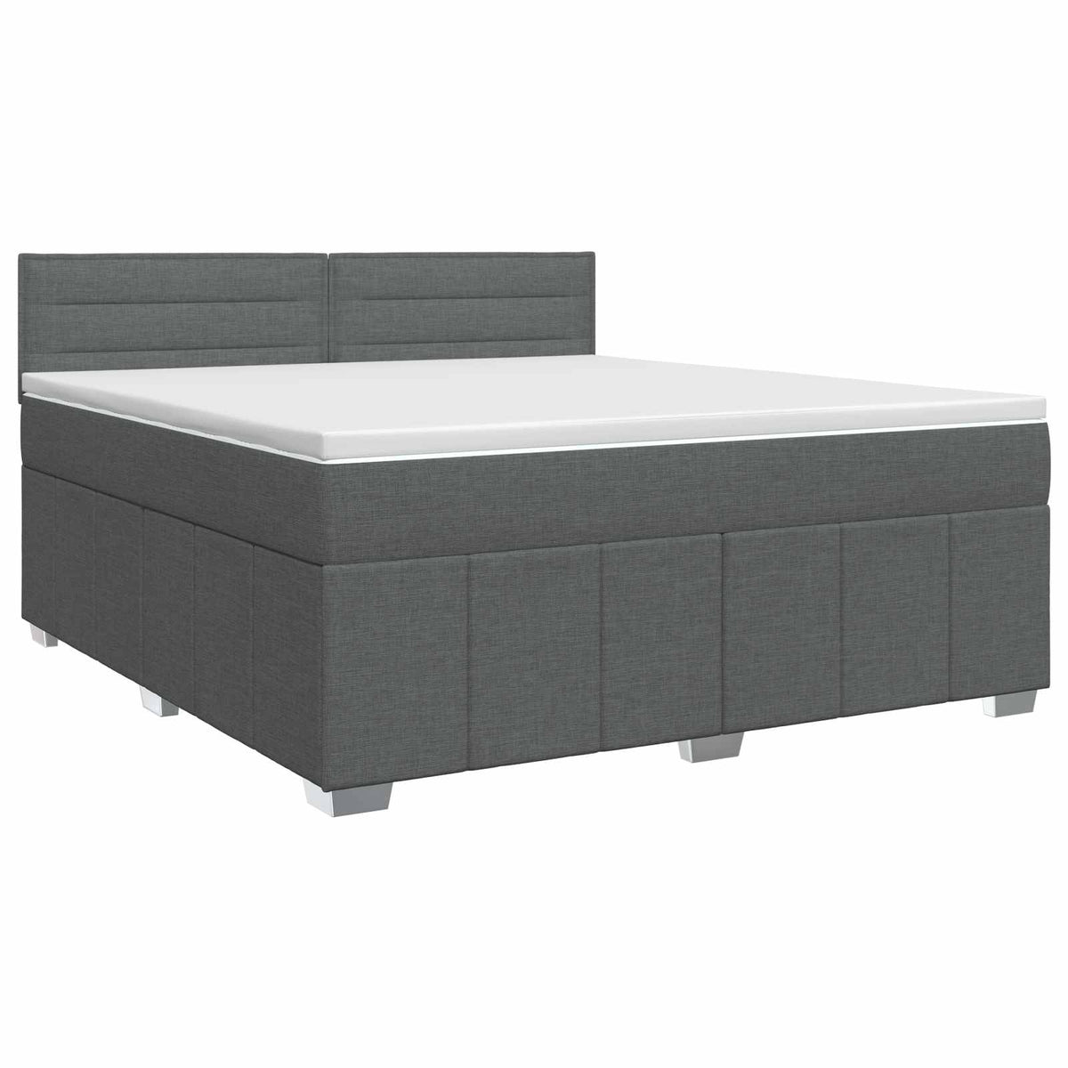 Boxspring krevet s madracem Tamnosiva 140 x 200 cm Tkanina 200 x 140 x 88 cm