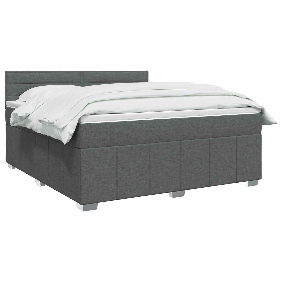 Boxspring krevet s madracem Tamnosiva 140 x 200 cm Tkanina 200 x 140 x 88 cm