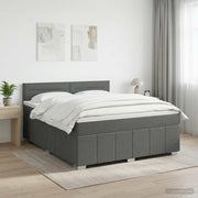 Boxspring krevet s madracem Tamnosiva 160 x 200 cm Tkanina 203 x 164 x 88 cm
