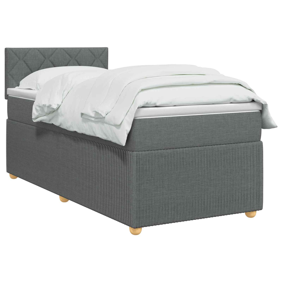 Boxspring krevet s madracem Tamnosiva 80 x 200 cm Tkanina 200 x 80 x 100.5 cm
