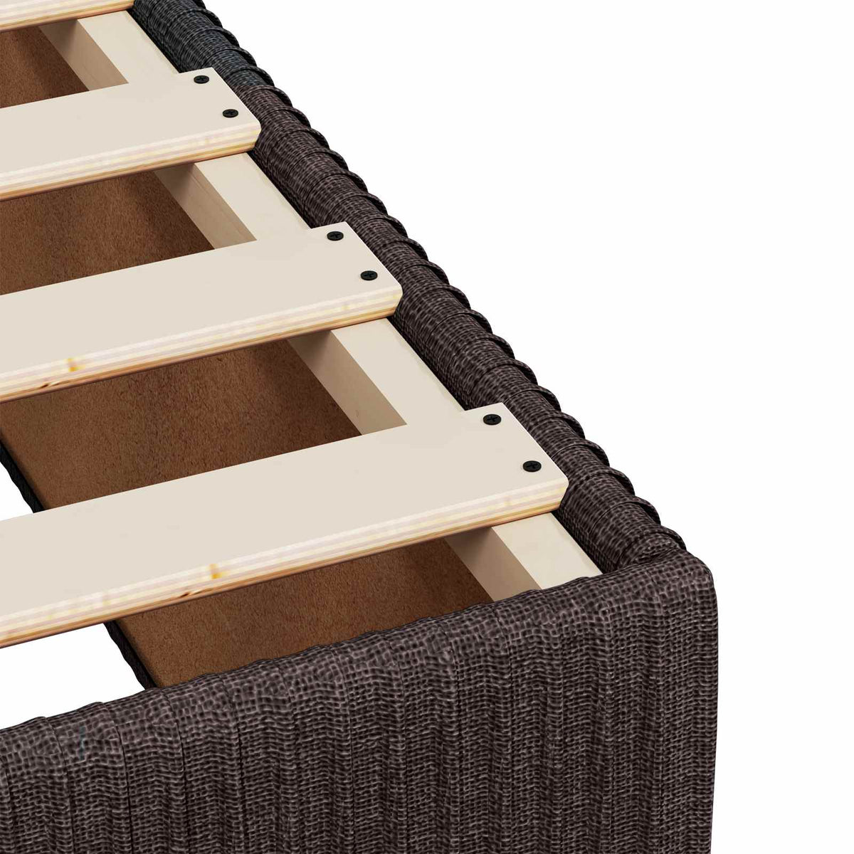 Boxspring krevet s madracem Tamno smeđa 90 x 190 cm Tkanina 190 x 90 x 100.5 cm