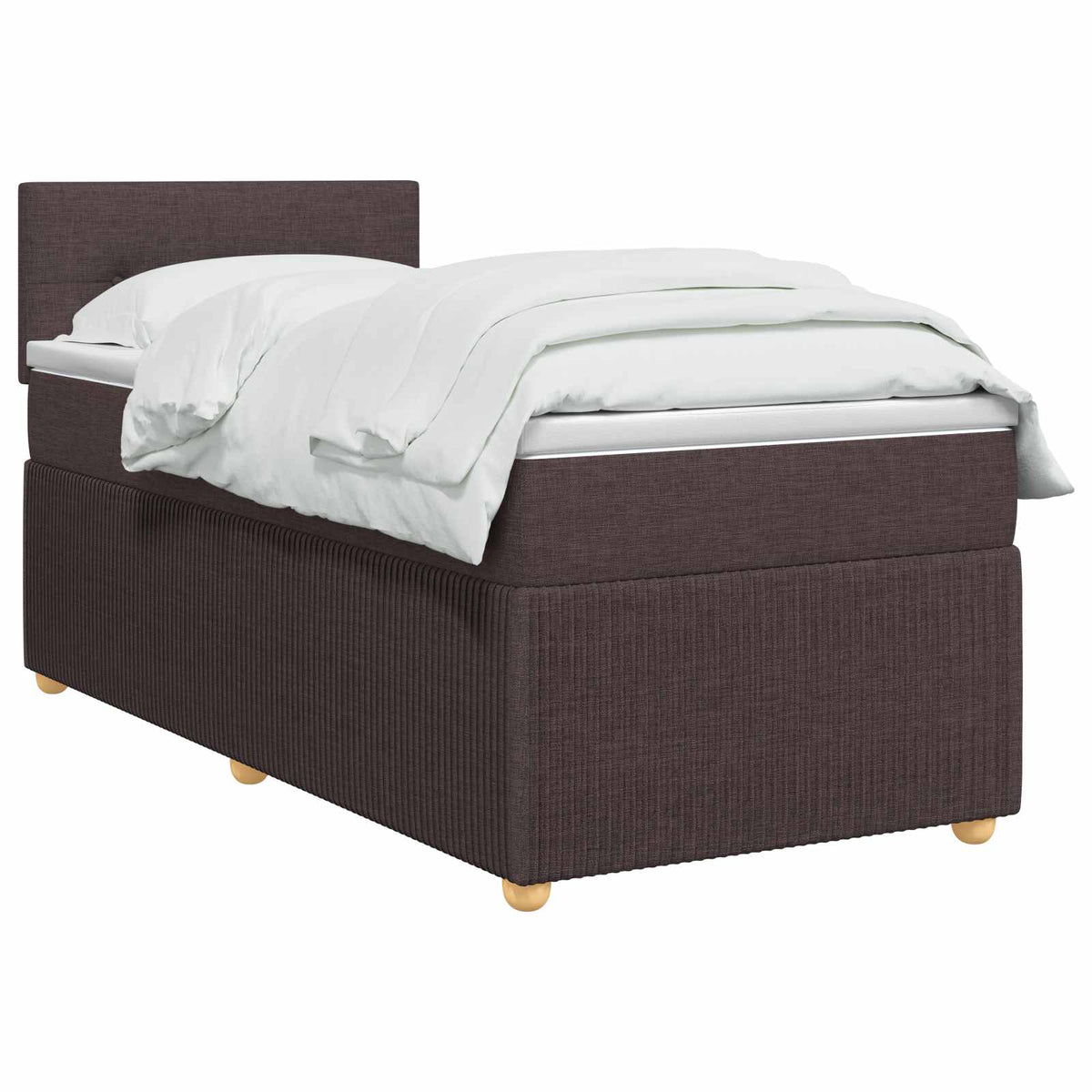 Boxspring krevet s madracem Tamno smeđa 90 x 200 cm Tkanina 200 x 90 x 100.5 cm