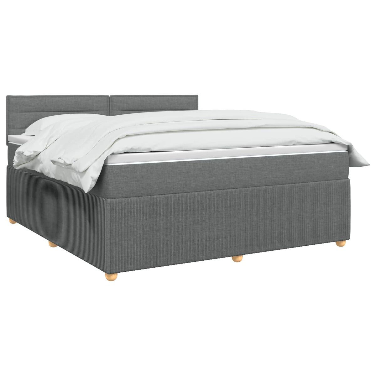 Boxspring krevet s madracem Tamnosiva 140 x 190 cm Tkanina 190 x 144 x 100.5 cm