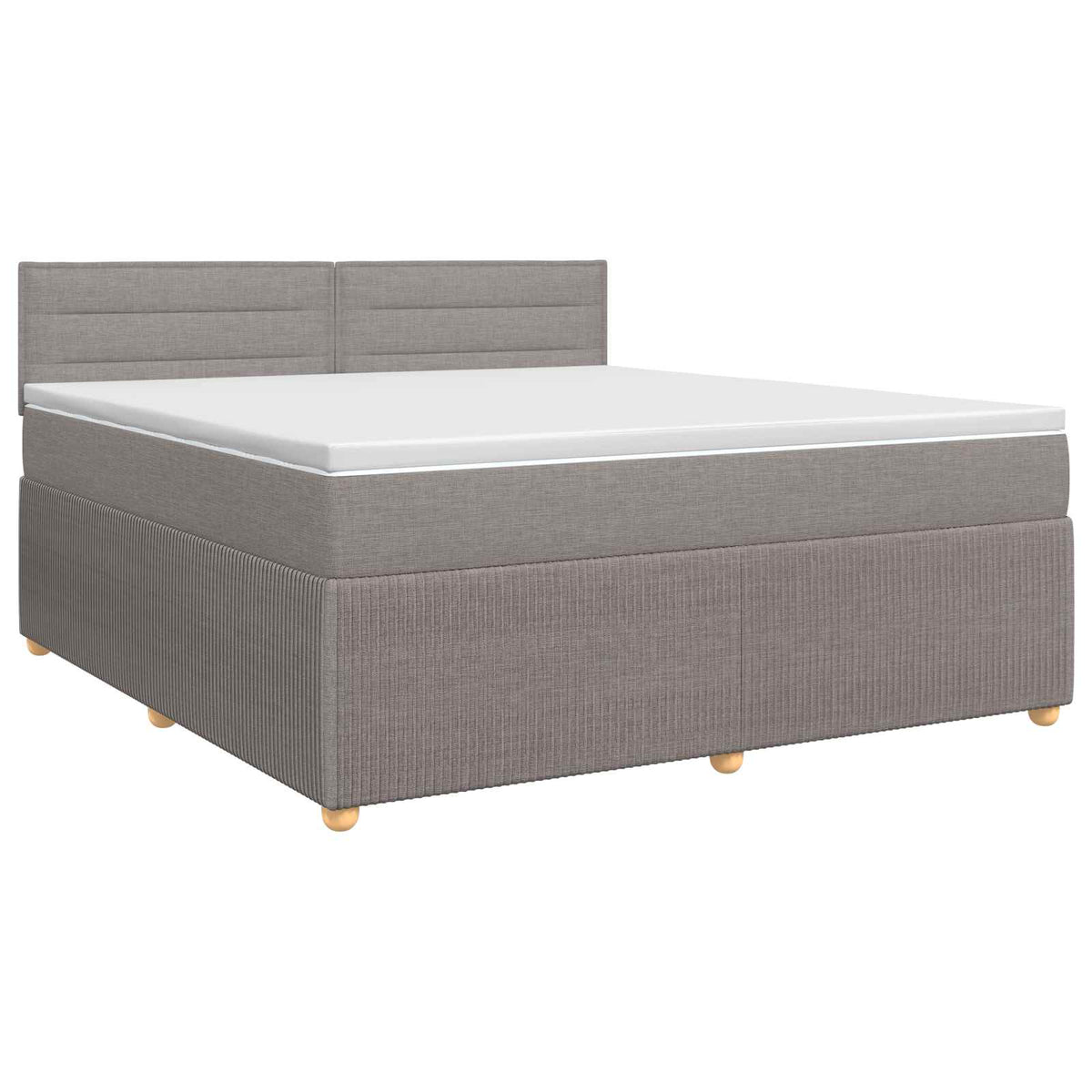 Boxspring krevet s madracem Sivosmeđa 140 x 190 cm Tkanina Smeđesiva 190 x 144 x 100.5 cm