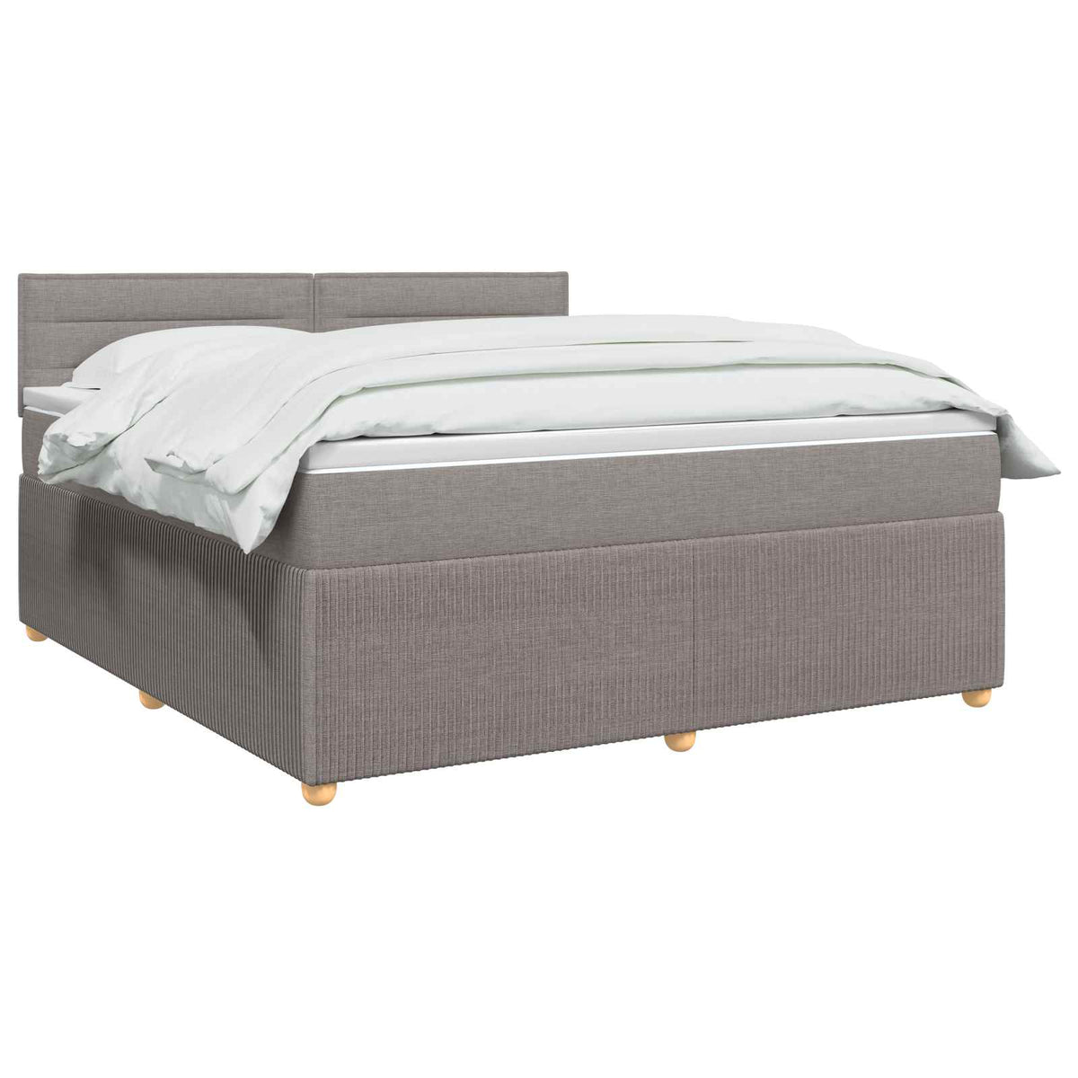 Boxspring krevet s madracem Sivosmeđa 140 x 190 cm Tkanina Smeđesiva 190 x 144 x 100.5 cm
