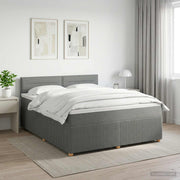 Boxspring krevet s madracem Tamnosiva 140 x 190 cm Tkanina 190 x 144 x 100.5 cm