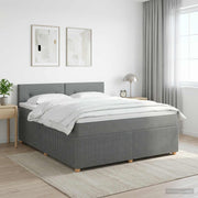 Boxspring krevet s madracem Tamnosiva 160 x 200 cm Tkanina 200 x 160 x 100.5 cm