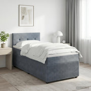Boxspring krevet s madracem Tamnosiva 90 x 200 cm Baršun Plava
