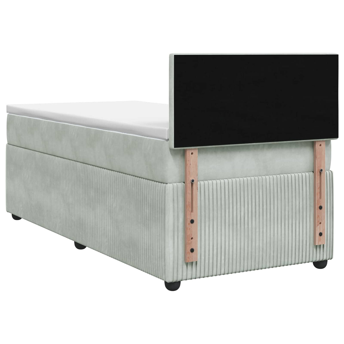 Boxspring krevet s madracem Svjetlosiva 90 x 190 cm Baršun Zelena