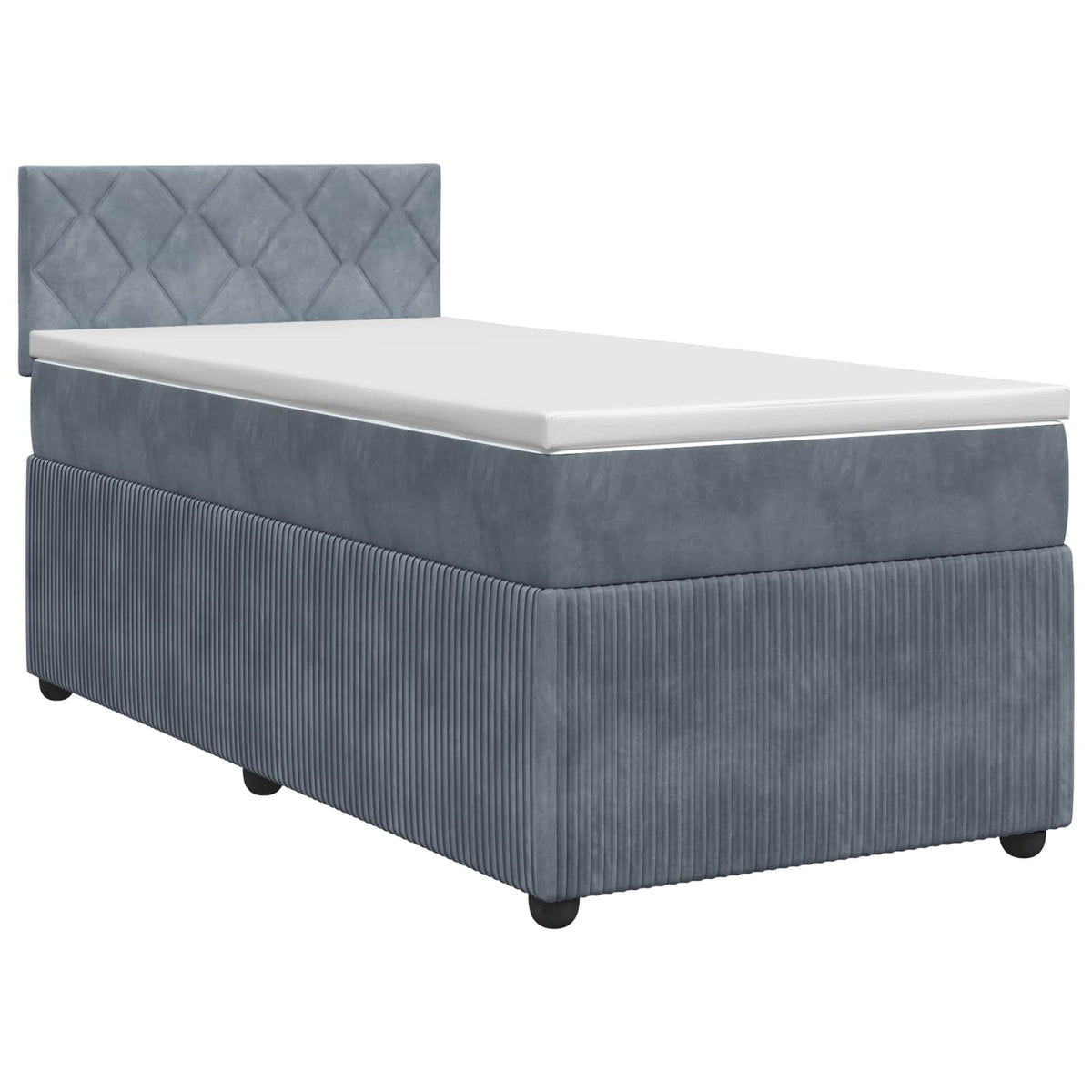 Boxspring krevet s madracem Tamnosiva 90 x 190 cm Baršun Plava