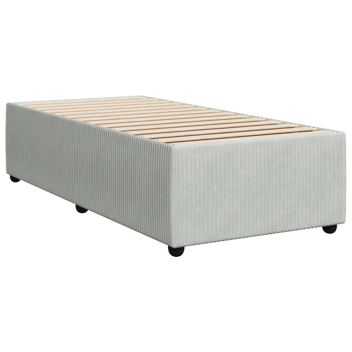 Boxspring krevet s madracem Svjetlosiva 90 x 200 cm Baršun Zelena