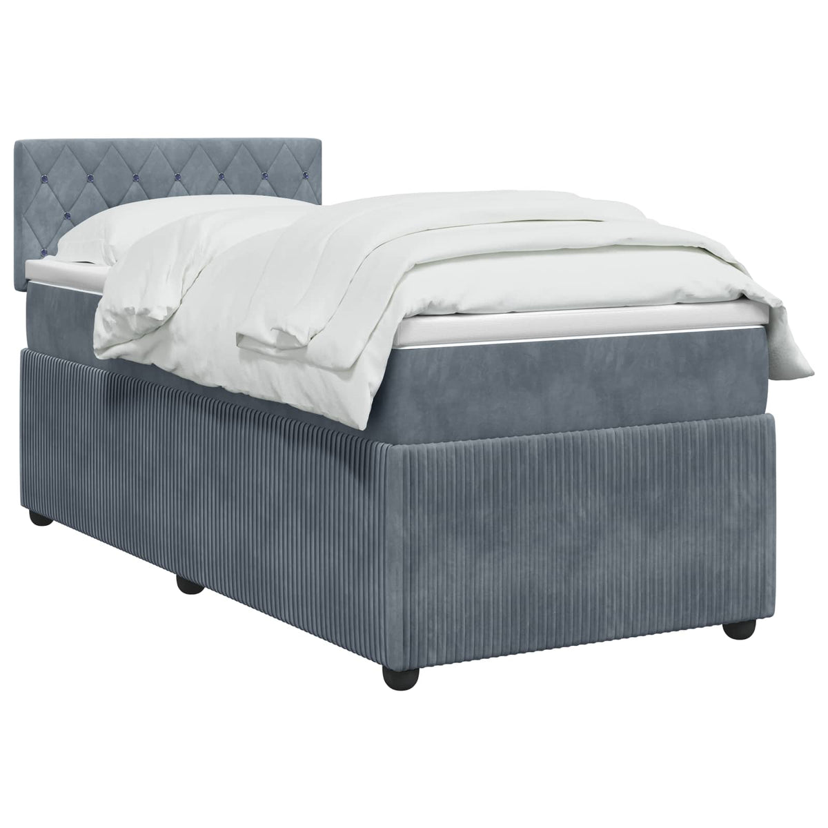 Boxspring krevet s madracem Tamnosiva 100 x 200 cm Baršun Plava