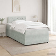 Boxspring krevet s madracem Svjetlosiva 120 x 200 cm Baršun Zelena