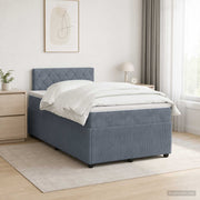 Boxspring krevet s madracem Tamnosiva 120 x 200 cm Baršun Plava