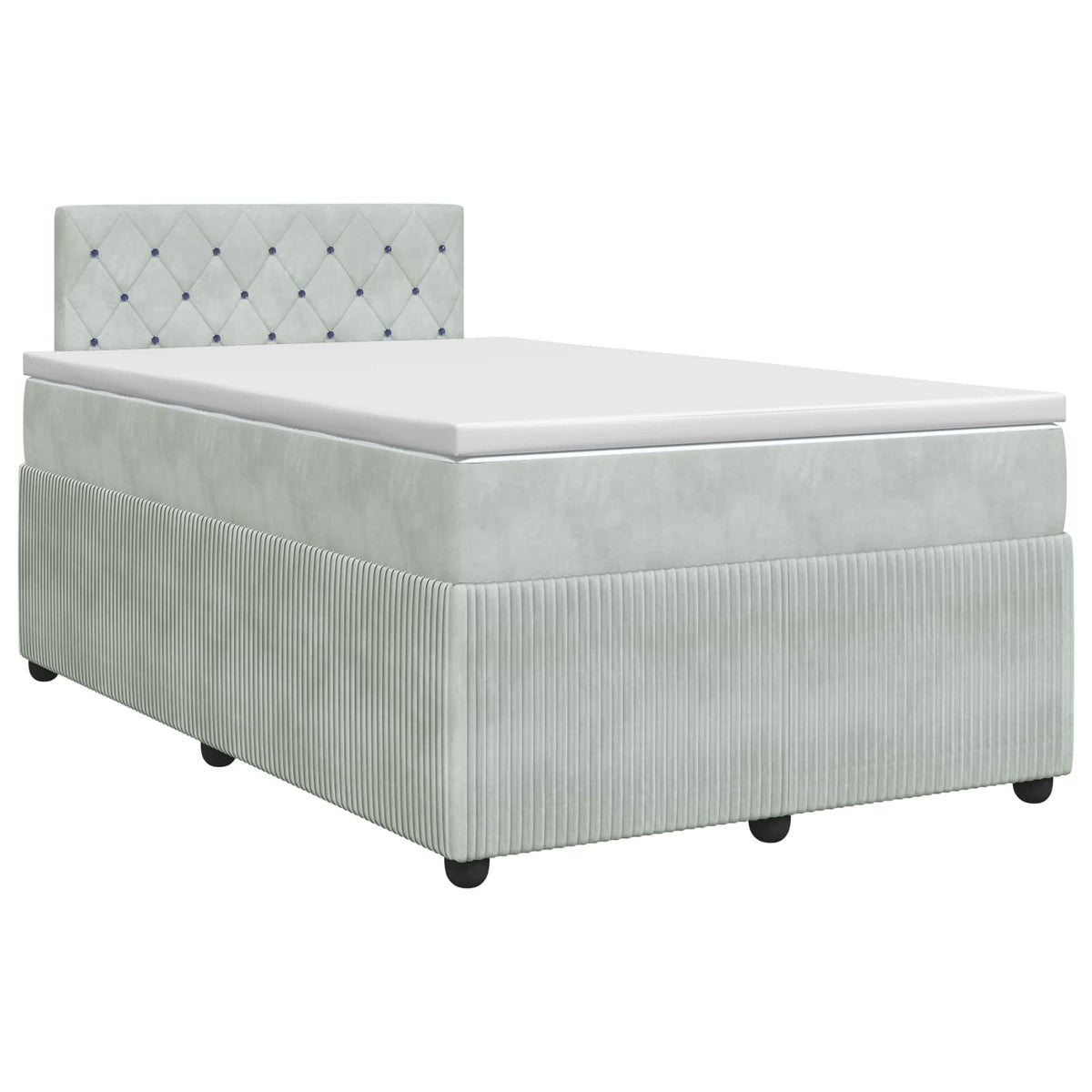 Boxspring krevet s madracem Svjetlosiva 120 x 200 cm Baršun Zelena