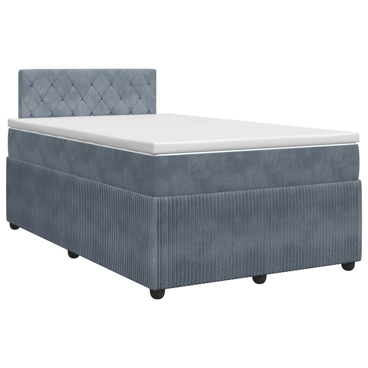 Boxspring krevet s madracem Tamnosiva 120 x 200 cm Baršun Plava