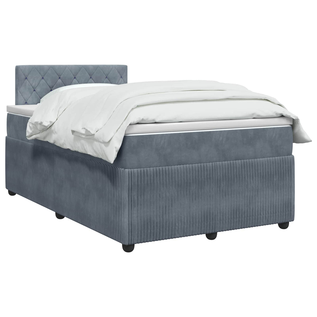Boxspring krevet s madracem Tamnosiva 120 x 200 cm Baršun Plava
