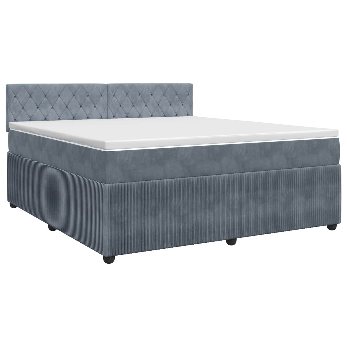 Boxspring krevet s madracem Tamnosiva 140 x 200 cm Baršun Plava 200 x 140 x 88 cm
