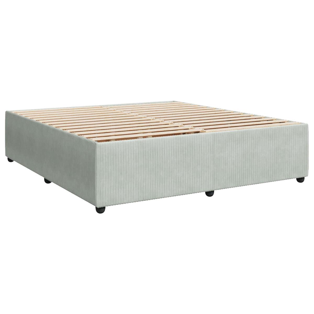 Boxspring krevet s madracem Svjetlosiva 200 x 200 cm Baršun Zelena