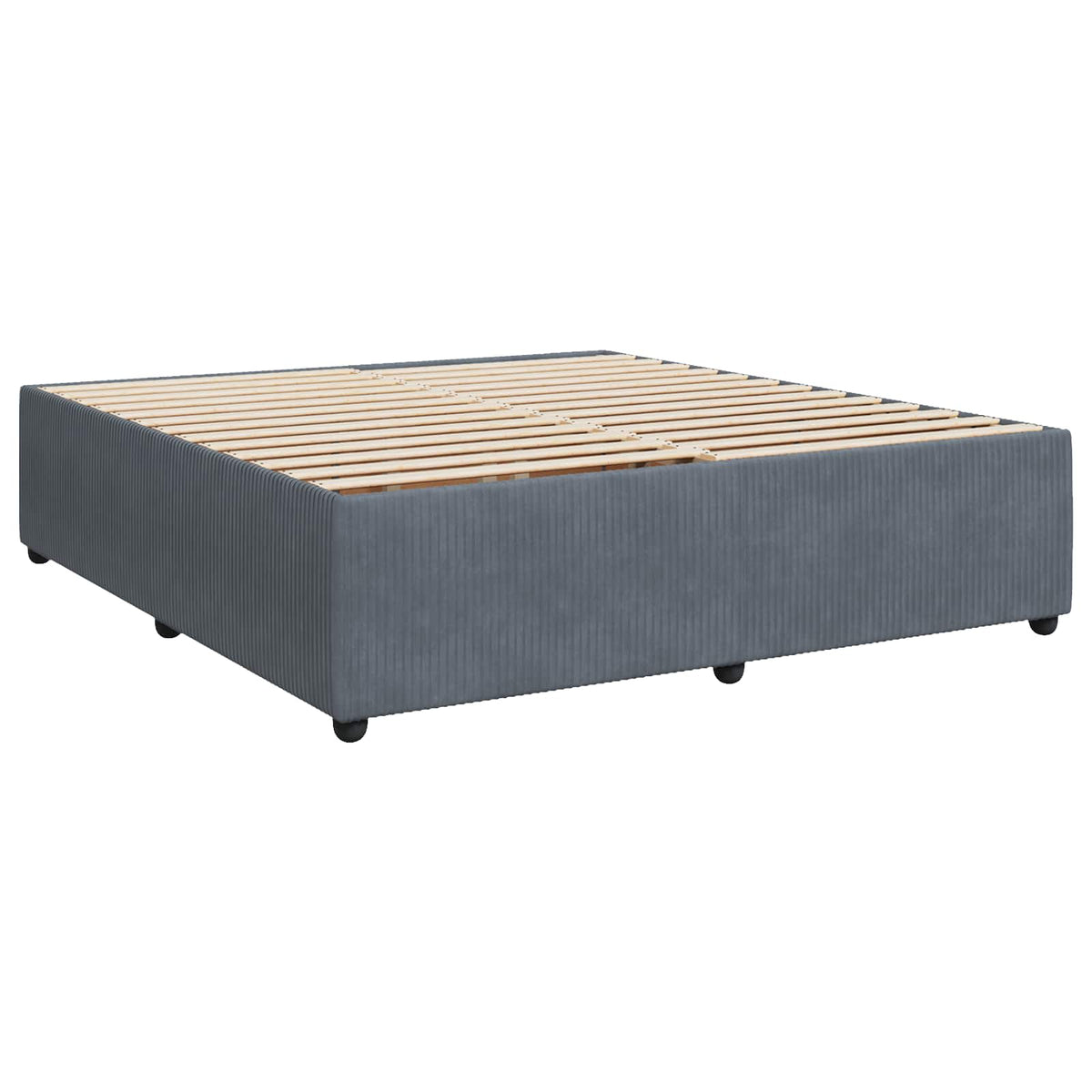 Boxspring krevet s madracem Tamnosiva 200 x 200 cm Baršun Plava