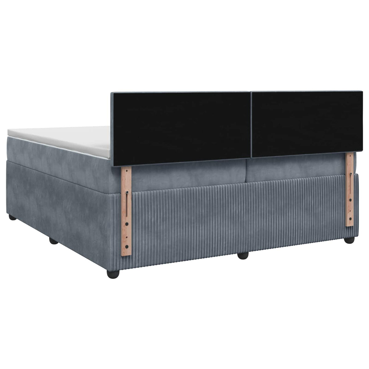 Boxspring krevet s madracem Tamnosiva 200 x 200 cm Baršun Plava