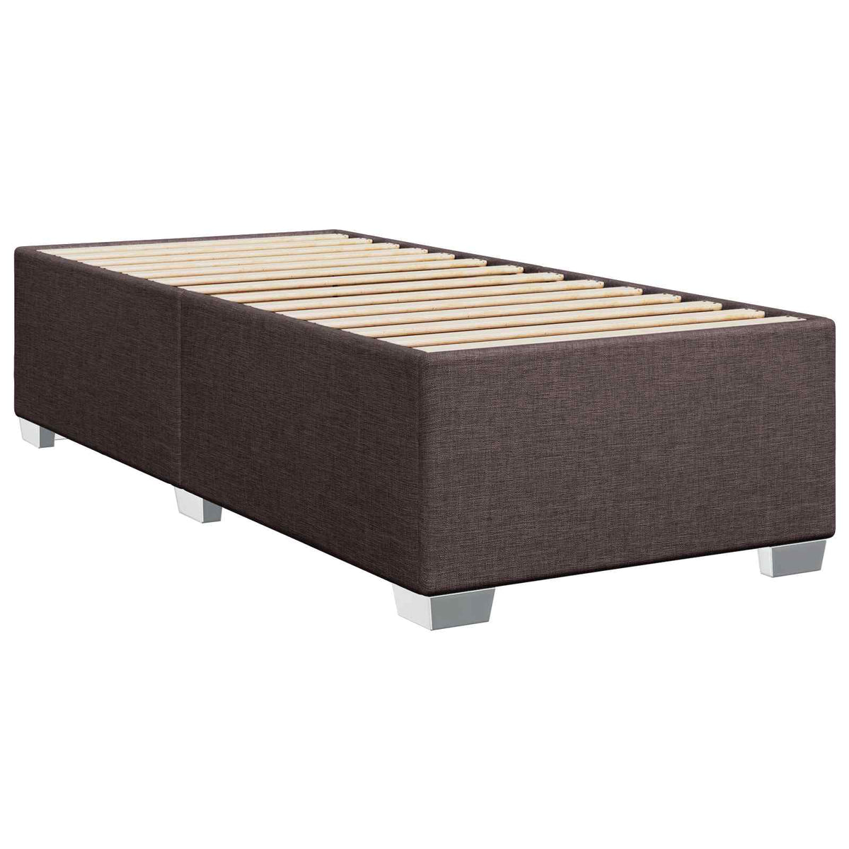 Krevet s box springom, madracem i LED-om Tamno smeđa Tkanina 90 x 190 cm