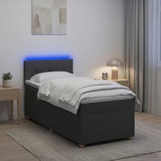 Boxspring krevet s madracem Tamnosiva 90 x 200 cm Tkanina 90 x 200 x 100.5 cm