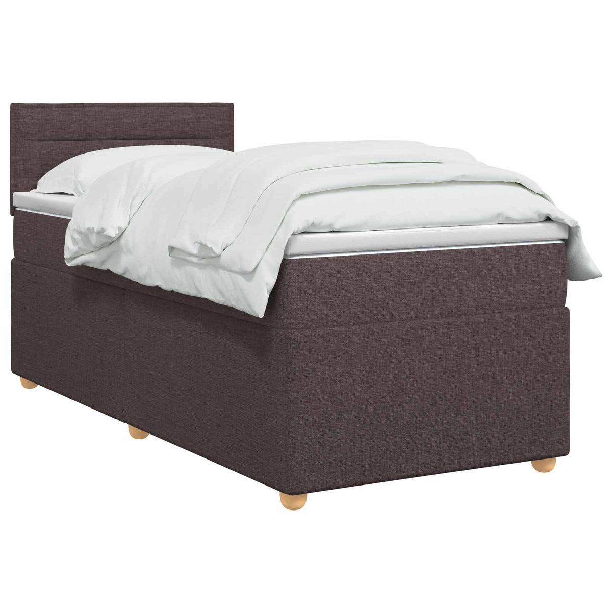 Boxspring krevet s madracem Tamno smeđa 90 x 190 cm Tkanina 90 x 190 x 100.5 cm