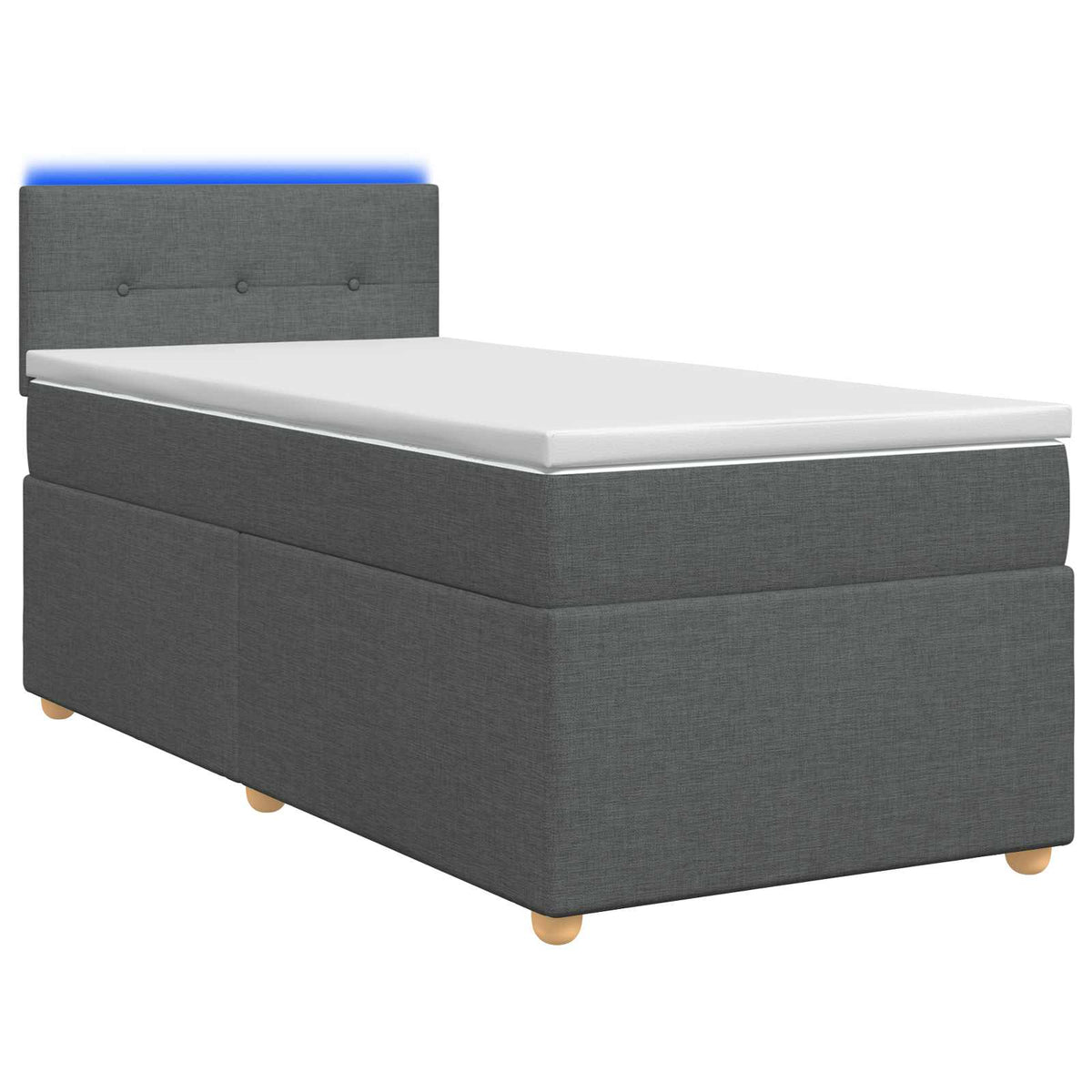 Boxspring krevet s madracem Tamnosiva 90 x 200 cm Tkanina 90 x 200 x 100.5 cm