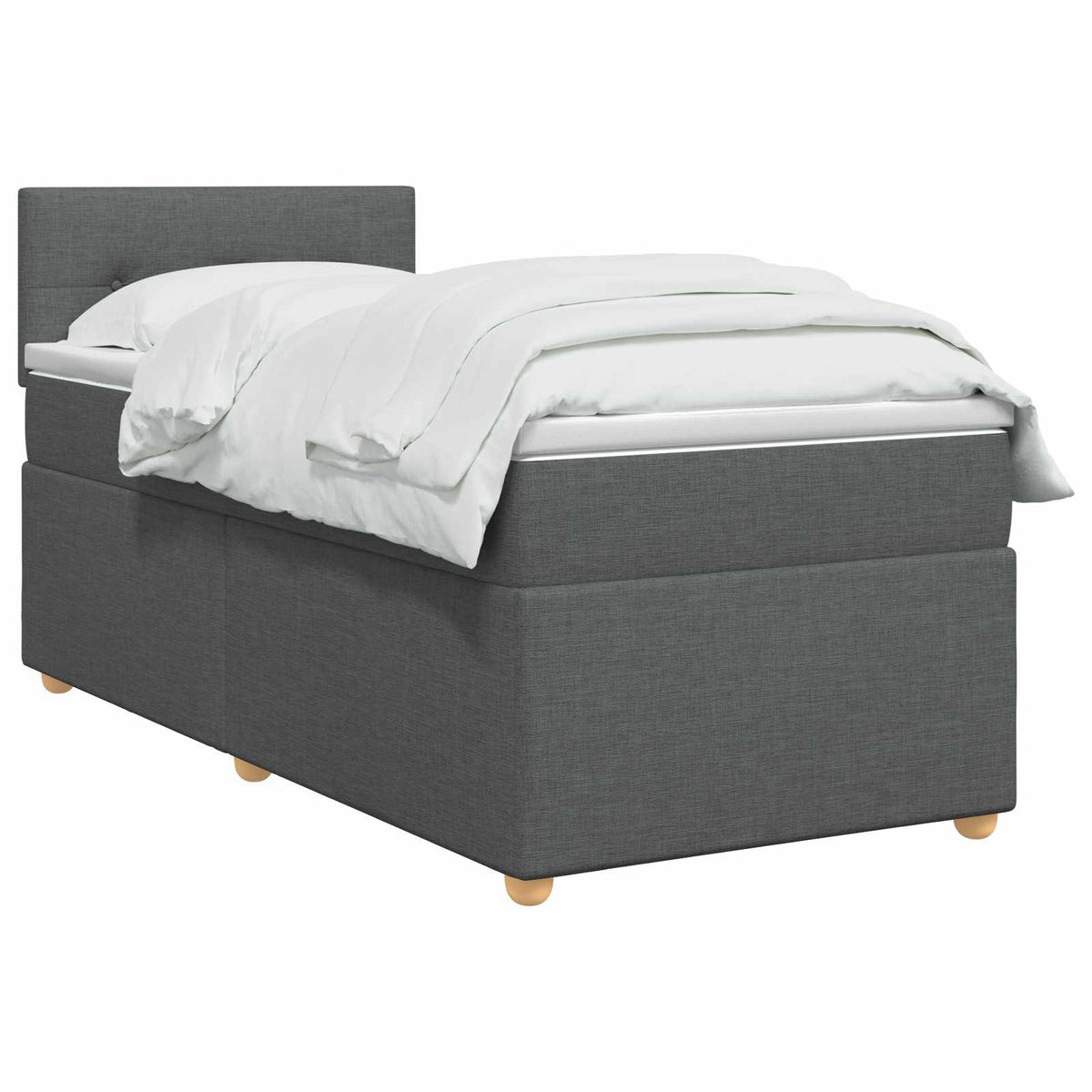 Boxspring krevet s madracem Tamnosiva 90 x 200 cm Tkanina 90 x 200 x 100.5 cm