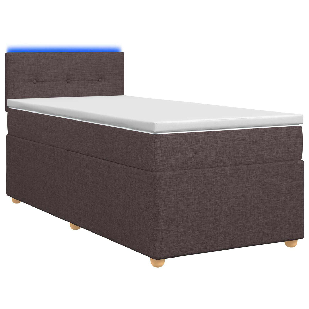 Boxspring krevet s madracem Tamno smeđa 90 x 200 cm Tkanina 90 x 200 x 100.5 cm