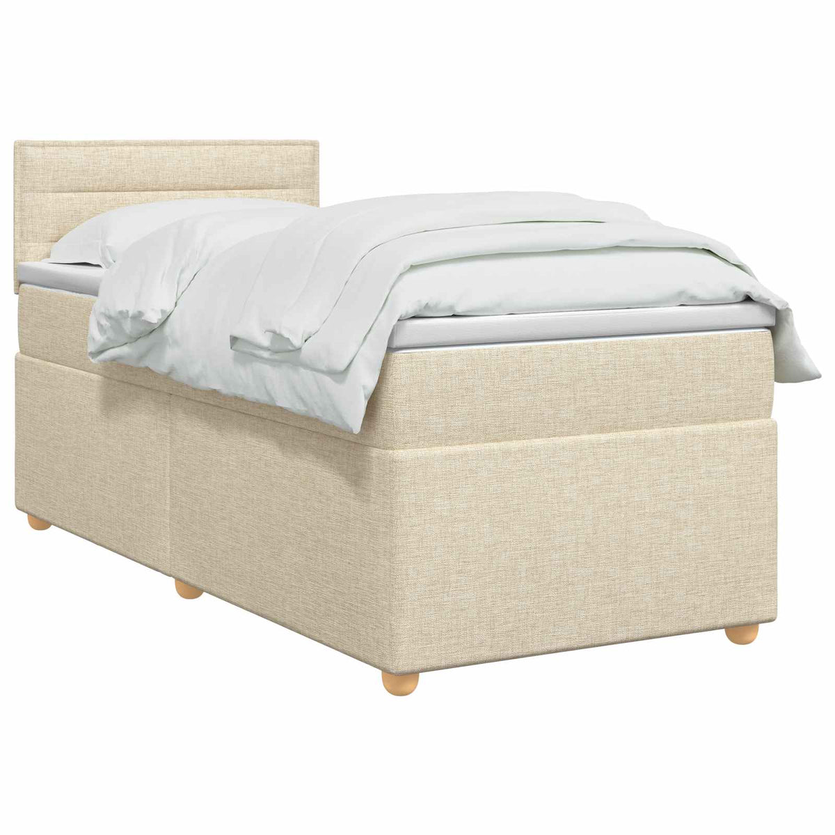 Boxspring krevet s madracem Krem 100 x 200 cm Tkanina 100 x 200 x 100.5 cm