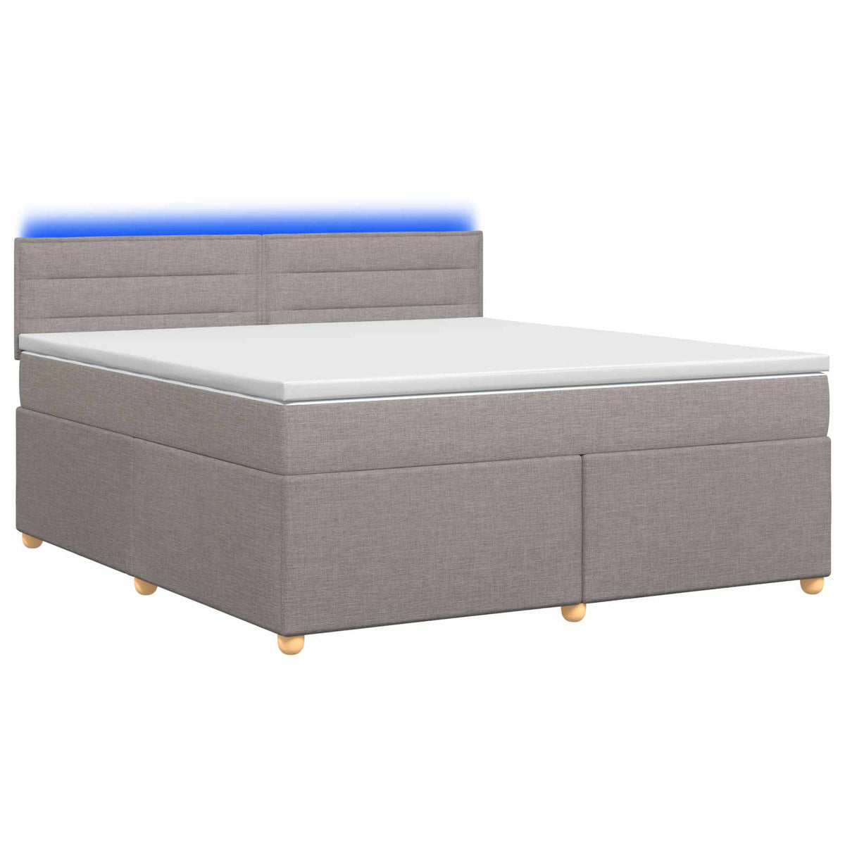 Boxspring krevet s madracem Sivosmeđa 140 x 200 cm Tkanina Smeđesiva 144 x 200 x 100.5 cm