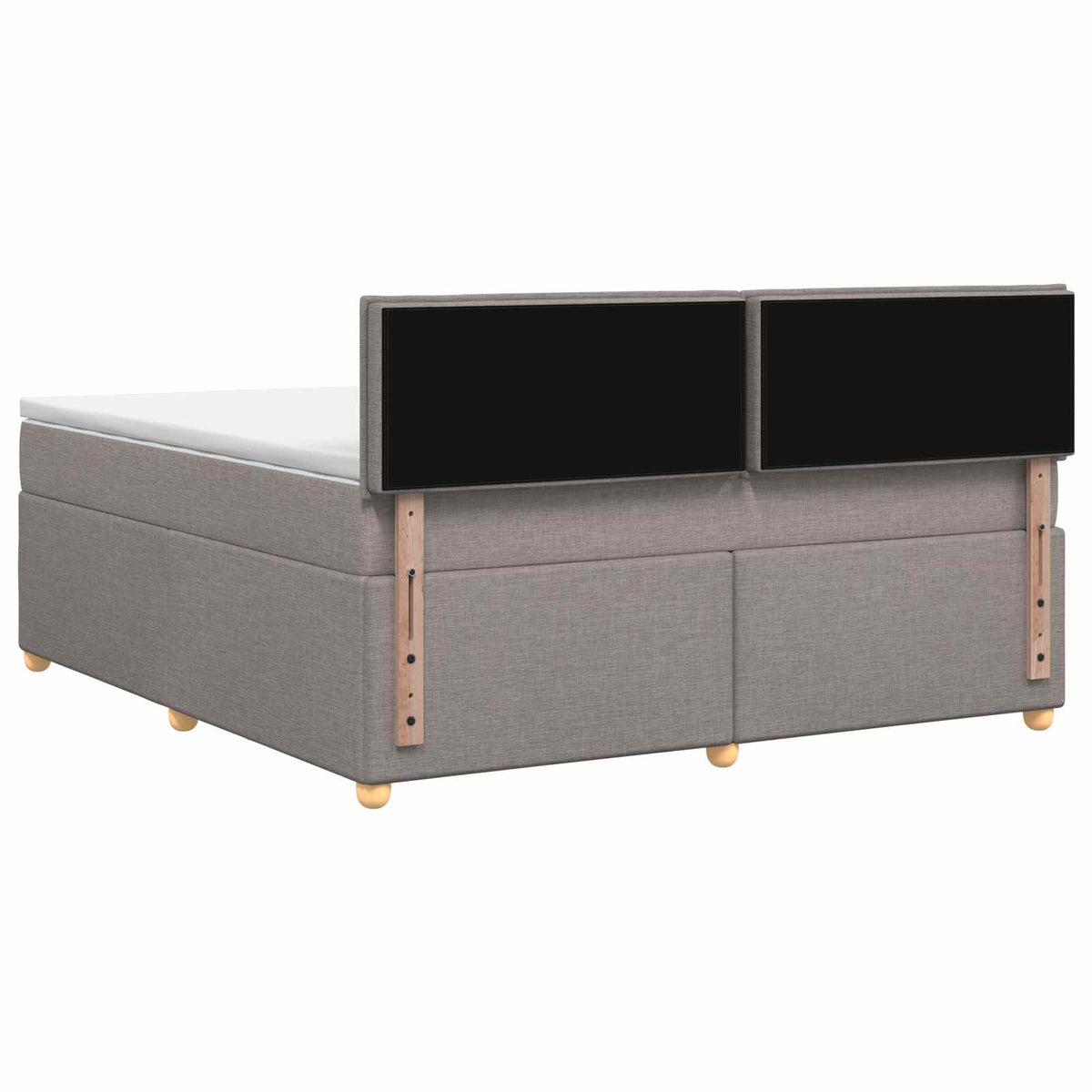 Boxspring krevet s madracem Sivosmeđa 140 x 200 cm Tkanina Smeđesiva 144 x 200 x 100.5 cm