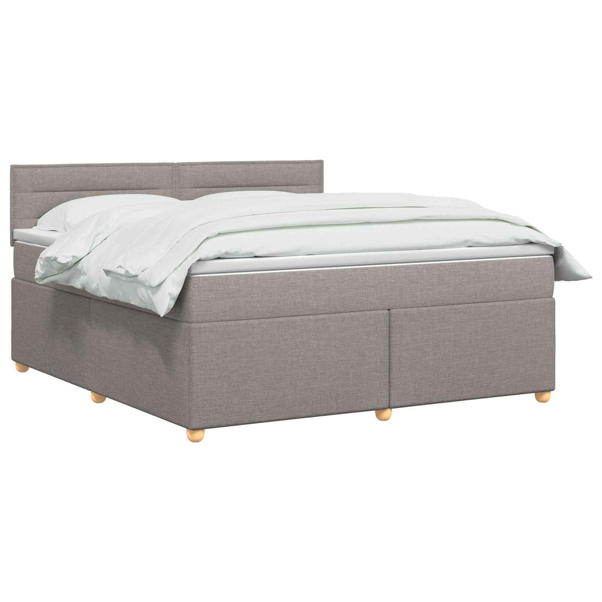 Boxspring krevet s madracem Sivosmeđa 140 x 200 cm Tkanina Smeđesiva 144 x 200 x 100.5 cm