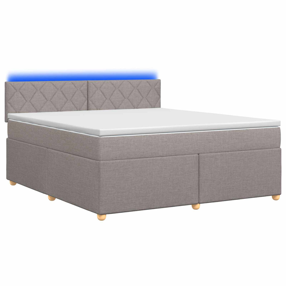 Boxspring krevet s madracem Sivosmeđa 160 x 200 cm Tkanina Smeđesiva 160 x 200 x 100.5 cm