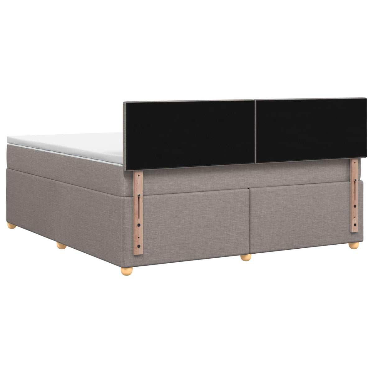 Boxspring krevet s madracem Sivosmeđa 160 x 200 cm Tkanina Smeđesiva 160 x 200 x 100.5 cm