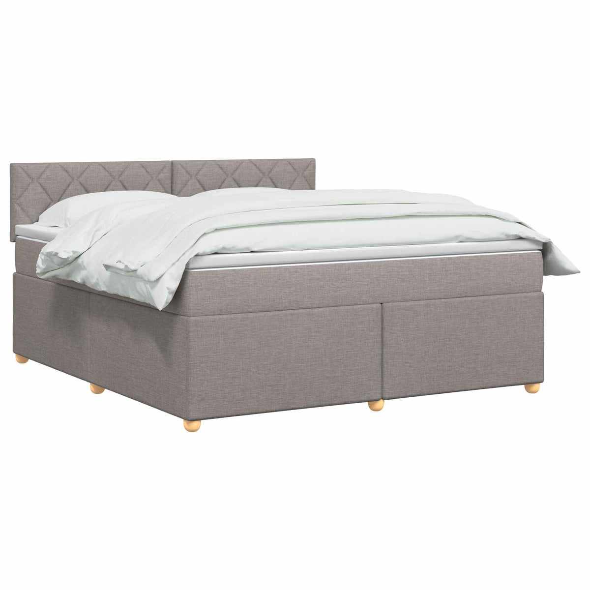 Boxspring krevet s madracem Sivosmeđa 160 x 200 cm Tkanina Smeđesiva 160 x 200 x 100.5 cm