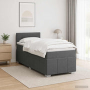 Boxspring krevet s madracem Tamnosiva 90 x 190 cm Tkanina 90 x 190 x 100.5 cm